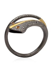 2.5 Inchs Snake Style Vintage Sterling Silver Gold Filled Vermile Ruby Gemstone Handmade Bangle Jewelry