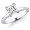 14k White Gold 1.50 Carat Princess Cut Solitaire Diamond Engagement Ring - (G-H;SI1-2) Size 5
