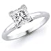 14k White Gold 1.50 Carat Princess Cut Solitaire Diamond Engagement Ring - (G-H;SI1-2)