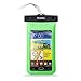 DandyCase Neon Green Waterproof Case for Apple iPhone 5, Galaxy S4, HTC One, iPod Touch 5 - Also fits other Large Smartphones up to 5.3