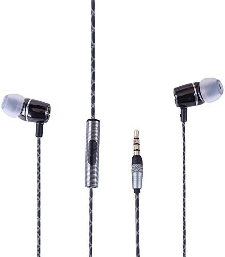 ENOD In-Ear Stereo Ceramic Bluetooth Earbuds Wireless Headphones, Passive Noise Cancelling Corded Headset with Mic Crystal Clear Sound Earphone for Smartphones (Black)