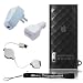 Premium Durable Black Diamond FleX Silicon Skin Cover Case Protector for Apple iPod Nano 5th Generation 8GB 16GB ( 8 GB 16 GB ) Includes 3 in 1 Durable Easy Travel Combo = Wall and Home Charger + Retractable USB Cable + a 4-Inch Determination Hand Strap Case is Semi Transparent