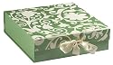 Think Posh Metallic Green/Ivory Flock Keepsake Gift Box, Large