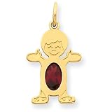 14K Boy 7x5 Oval Genuine Garnet-Jan