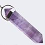 DOUBLE POINT Crystal Wand Pendant SILVER - AMETHYST