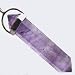 DOUBLE POINT Crystal Wand Pendant SILVER - AMETHYST