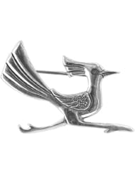 Sterling Silver Road Runner Bird 25mm x 37mm Pin