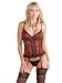SeXy Sheer Stretch Lace Bustier Lace Up Corset Set Includes