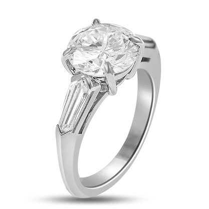 3.73 Ct 3-stone Gia Certified Diamond Engagement Ring in Platinum