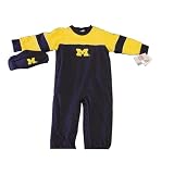 Michigan Wolverines ( University of ) Infant / Baby Creeper / Coverall With Hat