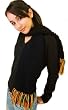 Handmade Acrylic Scarf Double the Color Yarn - Black and Dark Blue (100% Knit...