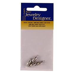 10mm Brass Barrel Clasp, Silver