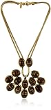 Trina Turk Snake Chain Cabochon Tigers Eye Gold Tone Necklace