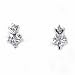 Sterling Silver Star Earrings with Clear CZ - Size: 11mm
