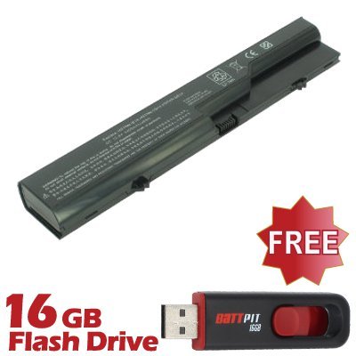 Battpit� Laptop / Notebook Battery Replacement for HP 593572-001 (47Wh) with Freely 16GB Battpit� USB Flash Drive