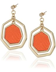 Ted Rossi "Resort" Python Hexagon Metal Earrings