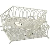 Antique White Wire Desk Top Trays