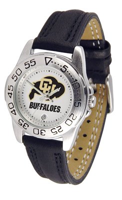 Buy Colorado Golden Buffaloes Suntime Ladies Sports Watch w Leather Band - NCAA College Athletics by Sun Time/Links Warner