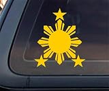 Philippine Flag Sun YELLOW Car Decal / Stickers