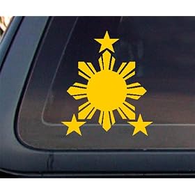 Philippine Flag Sun YELLOW Car Decal / Stickers