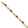 Black Coral & Opal Bracelet with Diamonds in 14K Yellow Gold