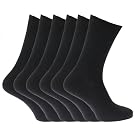 Mens 100% Cotton Ribbed Classic Socks (Pack of 6)