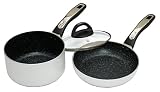 スウィーツマーブル 3点セット 【フライパン18cm+ゆきひら鍋18cm+ガラス蓋】 バニラホワイト