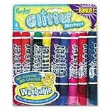 Washable glitter markers, 8 assorted colors per pack