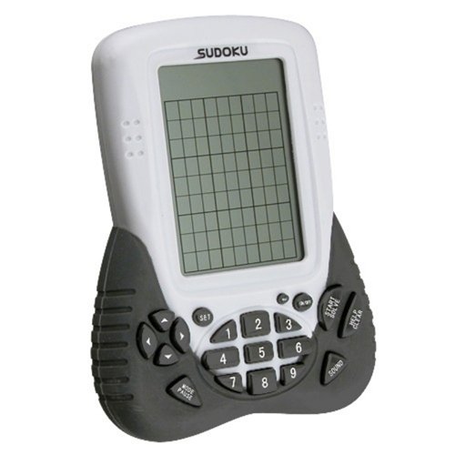 Generic Portable Electronic Sudoku Handheld Game, White w/ Black Handles
