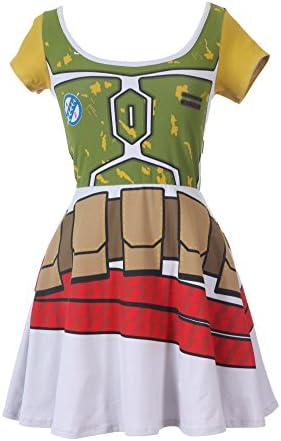Sidecca Star Wars Boba Fett Skater Dress-Green-Medium