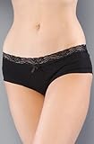 Spreegirl The Ribbons & Bows Boyshort in Black,Intimates for Women