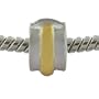 Pandora Style Bead Round Gold Tone Stripe Snap European Charm Bead Plated Fits Pandora Bracelet