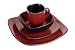 Ethos Square Dinner Set, Red & Black, 16 Piece, In Colour Box