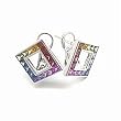 14K White Gold Multi-Color Sapphire Earrings