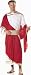 Mens Zeus Toga Outfit Greek Roman Caesar God Costume White With Maroon Sash