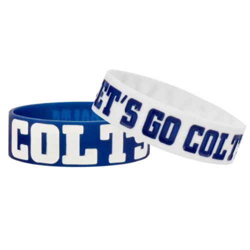 Forever Collectibles NFL Indianapolis Colts Bulky Bandz Bracelet 2-Pack