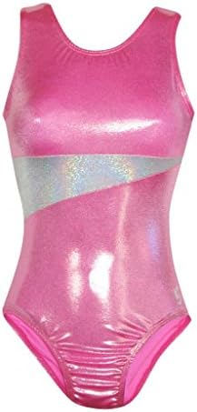 k-Bee Leotards Girl's Intensity Candy Pink/Sparkly Jewels Silver Leotard