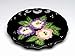 Fine Ceramic Hand Painted Black Pany Madness Pansy Flowers Luncheon Plate (Set of 4), 8