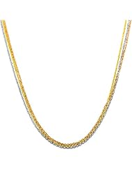 18 Karat Gold over Silver 3.3-mm Triple Strand Diamond-cut Cable Chain (18 Inch)
