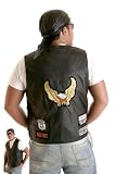 Rebel Ryder Genuine Solid Leather Black Biker Vest