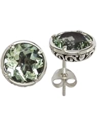 Balissima By Effy Collection Sterling Silver Green Amethyst Earrings