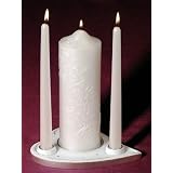4-Piece Set Gina Freehill Wedding Unity Candle Holder with Candles by Roman