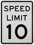 Brady 94211 24" Height, 18" Width, B-959 Reflective Aluminum, Standard Traffic Sign, Legend "Speed Limit 10 Mph"