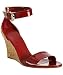 Gucci red patent leather 'Santander' cork wedges