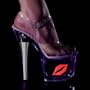 TipJar-728-4, 7" Sandal W/ Lip's "Tip Jar" Featur(Clr/Hot Pink Gltr,9)