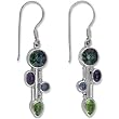 Sterling Silver Amethyst, Peridot, Iolite & Mystic-Topaz Dangle Earrings By Sajen