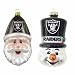 Oakland Raiders Santa Cap and Top Hat Snowman Ornaments