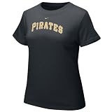 Nike Pittsburgh Pirates Black Ladies Authentic Crew T-shirt