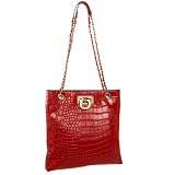 DKNY Croc-Embossed Leather Chain N/S Cross-Bod