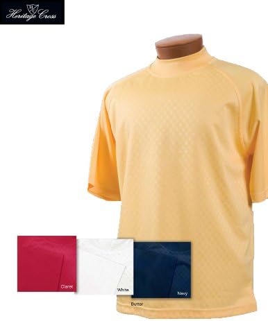 Heritage Cross Mens Luxury Mock Neck Moisture Wicking Shirt (XXXL, White)